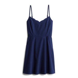 Navy Blue Linen Sun Dress